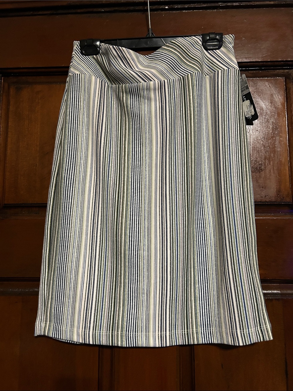 Soho Striped Pencil Skirt in White and Navy